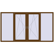 REHAU OPTIMUM EURO-DESIGN 70 2500x1400 mm WALNUT two-sided