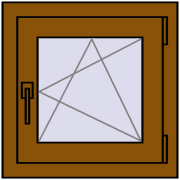 REHAU OPTIMUM EURO-DESIGN 70 500x500 mm GOLDEN OAK two-sided