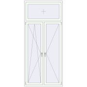 REHAU OPTIMUM EURO-DESIGN 70 1110x2490 mm RAL 9016 Traffic white two-sided