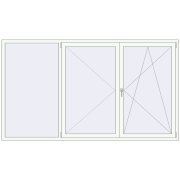 REHAU ENERGY-SAVING SYNEGO MD 2630x1500 mm RAL 9016 Traffic white two-sided