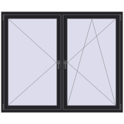 REHAU ENERGY-SAVING SYNEGO MD 1750x1450 mm BLACK_ULTI-MATT dwustronny