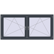 REHAU ENERGY-SAVING SYNEGO MD 1770x845 mm ANTHRACITE_GREY_STRUKTURAL two-sided