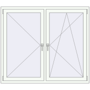 REHAU ENERGY-SAVING SYNEGO MD 1500x1300 mm RAL 9016 Traffic white two-sided