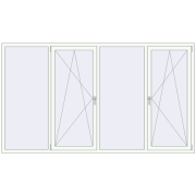 REHAU ENERGY-SAVING SYNEGO MD 2800x1600 mm RAL 9016 Traffic white two-sided