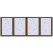REHAU OPTIMUM EURO-DESIGN 70 4000x1500 mm GOLDEN OAK two-sided