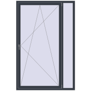 REHAU OPTIMUM EURO-DESIGN 70 1380x2100 mm ANTHRACITE_GREY_STRUKTURAL two-sided