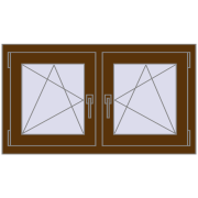 Okna skrzydłowe 990x560 mm EPSILON OPTIMA WALNUT dwustronny