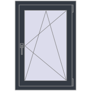 REHAU ENERGY-SAVING SYNEGO MD 650x1000 mm ANTHRACITE_GREY_STRUKTURAL two-sided