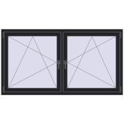 REHAU ENERGY-SAVING SYNEGO MD 1770x950 mm BLACK_ULTI-MATT two-sided