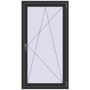 REHAU OPTIMUM EURO-DESIGN 70 800x1500 mm ANTHRACITE_GREY_GLATT two-sided