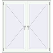 REHAU ENERGY-SAVING SYNEGO MD 1400x1500 mm RAL 9016 Traffic white two-sided