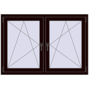 REHAU ENERGY-SAVING SYNEGO MD 1365x935 mm CHOCOLATE_BROWN dwustronny