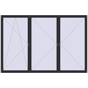 REHAU ENERGY-SAVING SYNEGO MD 3600x2400 mm BLACK_ULTI-MATT two-sided