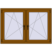 REHAU ENERGY-SAVING SYNEGO MD 1410x935 mm GOLDEN OAK dwustronny