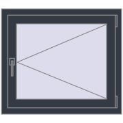 REHAU OPTIMUM EURO-DESIGN 70 800x700 mm ANTHRACITE_GREY_STRUKTURAL two-sided