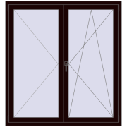 REHAU OPTIMUM EURO-DESIGN 70 1400x1500 mm CHOCOLATE_BROWN two-sided