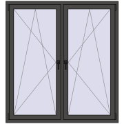 REHAU ENERGY-SAVING SYNEGO MD 1500x1550 mm BASALT_GREY dwustronny