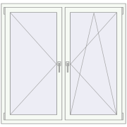 REHAU OPTIMUM EURO-DESIGN 70 1350x1350 mm RAL 9016 Traffic white two-sided