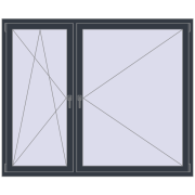 REHAU ENERGY-SAVING SYNEGO MD 1810x1490 mm ANTHRACITE_GREY_STRUKTURAL two-sided