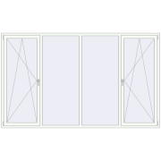 REHAU ENERGY-SAVING SYNEGO MD 3000x1800 mm RAL 9016 Traffic white two-sided