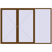 Okna skrzydłowe 3000x2100 mm REHAU ENERGY-SAVING SYNEGO MD WALNUT dwustronny