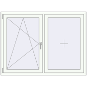 REHAU OPTIMUM EURO-DESIGN 70 1450x1080 mm RAL 9016 Traffic white two-sided
