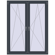 REHAU ENERGY-SAVING SYNEGO MD 1300x1700 mm ANTHRACITE_GREY_STRUKTURAL two-sided