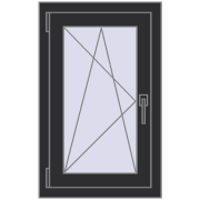 Okna skrzydłowe 500x750 mm EPSILON OPTIMA ANTHRACITE_GREY_GLATT dwustronny