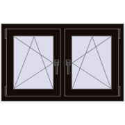 Okna skrzydłowe 1020x635 mm REHAU ENERGY-SAVING SYNEGO MD BLACK_BROWN dwustronny