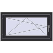 REHAU OPTIMUM EURO-DESIGN 70 1000x550 mm ANTHRACITE_GREY_GLATT two-sided