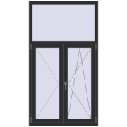 REHAU OPTIMUM EURO-DESIGN 70 1000x1800 mm ANTHRACITE_GREY_GLATT two-sided