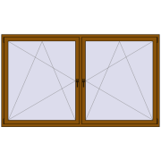 Okna skrzydłowe 2400x1400 mm REHAU ENERGY-SAVING SYNEGO MD GOLDEN OAK dwustronny