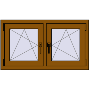 Okna skrzydłowe 990x560 mm EPSILON OPTIMA GOLDEN OAK dwustronny