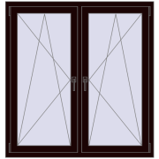 REHAU ENERGY-SAVING SYNEGO MD 1320x1325 mm CHOCOLATE_BROWN dwustronny