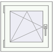 REHAU OPTIMUM EURO-DESIGN 70 550x530 mm RAL 9016 Traffic white two-sided