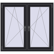 REHAU ENERGY-SAVING SYNEGO MD 1320x1160 mm BLACK_ULTI-MATT dwustronny