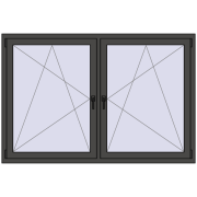 Okna skrzydłowe 1830x1175 mm REHAU ENERGY-SAVING SYNEGO MD BASALT_GREY dwustronny