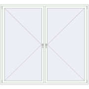 Tilt-and-Turn 2400x2200 mm REHAU ENERGY-SAVING SYNEGO MD RAL 9016 Traffic white two-sided
