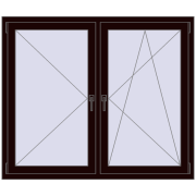REHAU OPTIMUM EURO-DESIGN 70 1440x1220 mm CHOCOLATE_BROWN two-sided
