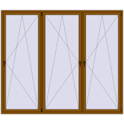 REHAU ENERGY-SAVING SYNEGO MD 2700x2300 mm GOLDEN OAK dwustronny