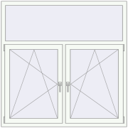 Tilt-and-Turn 1500x1500 mm REHAU OPTIMUM EURO-DESIGN 70 RAL 9016 Traffic white two-sided