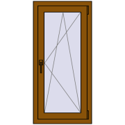 REHAU OPTIMUM EURO-DESIGN 70 540x1130 mm GOLDEN OAK two-sided