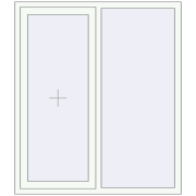 Tilt-and-Turn 1300x1500 mm ALU STANDARD 72 RAL 9016 Traffic white two-sided