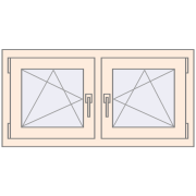 Okna skrzydłowe 990x500 mm REHAU OPTIMUM EURO-DESIGN 70 CREAME_WHITE_50L-2 dwustronny