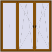 REHAU OPTIMUM EURO-DESIGN 70 2300x2300 mm GOLDEN OAK two-sided
