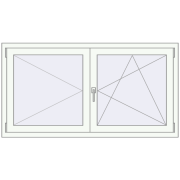 REHAU OPTIMUM EURO-DESIGN 70 1500x800 mm RAL 9016 Traffic white two-sided