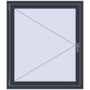 KORSA ENERGY-SAVING REHAU SYNEGO MD 1000x1150 mm ANTHRACITE_GREY_STRUKTURAL two-sided