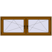 Okna skrzydłowe 1830x665 mm REHAU ENERGY-SAVING SYNEGO MD GOLDEN OAK dwustronny