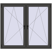 REHAU ENERGY-SAVING SYNEGO MD 1575x1415 mm BASALT_GREY dwustronny