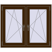 REHAU ENERGY-SAVING SYNEGO MD 1050x905 mm DARK_OAK dwustronny